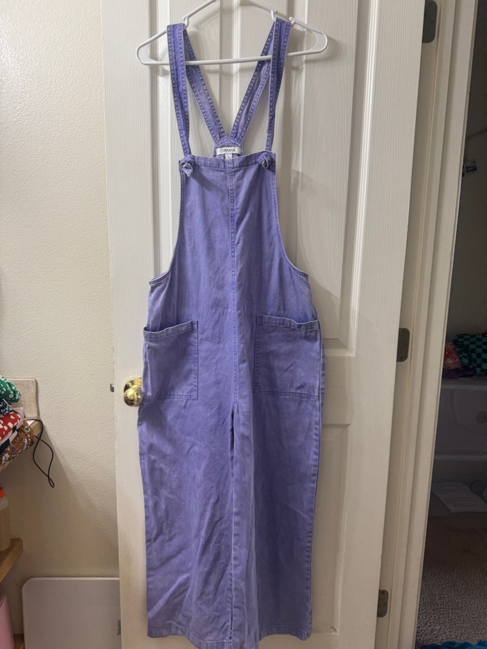Lilac Utility Wide-Leg Overalls Jumpsuit